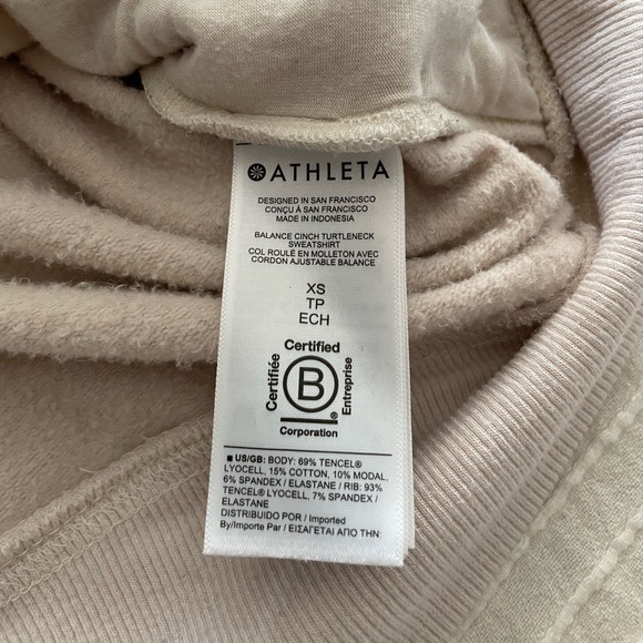 Athleta Balance cinch turtleneck sweatshirt, ivory, XS - Picture 5 of 9